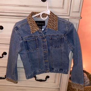 Cheetah jean jacket